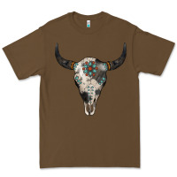 Cacao Cowhide Bull Skull Premium Tee - Jasminsmagicworld