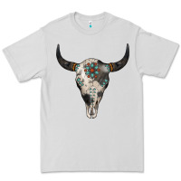 Dove Grey Cowhide Bull Skull Premium Tee - Jasminsmagicworld