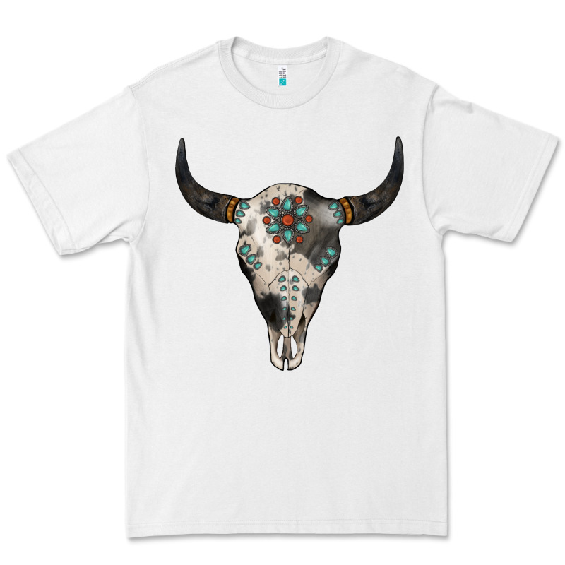 Cowhide Bull Skull Premium Tee by Jasminsmagicworld | Teevron