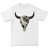 White Cowhide Bull Skull Premium Tee - Jasminsmagicworld