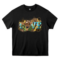 Black Love baby Cow Heavy Core Tee - HowdyJamesFarm