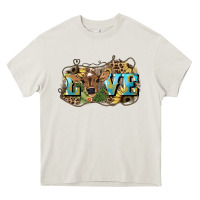 Cream Love baby Cow Heavy Core Tee - HowdyJamesFarm