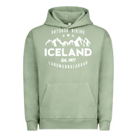 Pigment Oil Green iceland hiking landmannalaugar est 1477 Urban Hoodie - linhVisuals