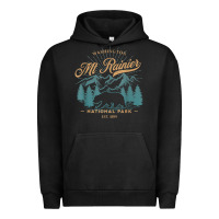 Pigment Black mount rainier national park washington usa vacation hiking Urban Hoodie - linhVisuals