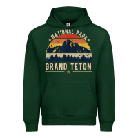 Forest Green national park grand teton vintage retro hiking Urban Hoodie - linhVisuals