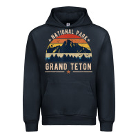 Navy national park grand teton vintage retro hiking Urban Hoodie - linhVisuals