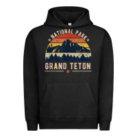 Pigment Black national park grand teton vintage retro hiking Urban Hoodie - linhVisuals