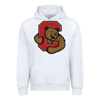 White Cornell Big Red Urban Hoodie - linhVisuals