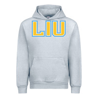Heather Grey Liu Gold Wordmark Urban Hoodie - linhVisuals