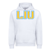 White Liu Gold Wordmark Urban Hoodie - linhVisuals