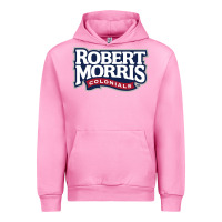 Fuchsia Pink Robert Morris Colonials Wordmark Urban Hoodie - linhVisuals