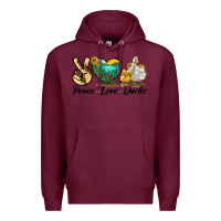 Burgundy Peace Love Ducks Premium Hoodie - LillyAllenDesigns