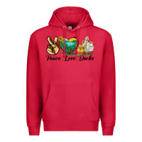 Cardinal Peace Love Ducks Premium Hoodie - LillyAllenDesigns