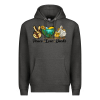 Charcoal Heather Peace Love Ducks Premium Hoodie - LillyAllenDesigns