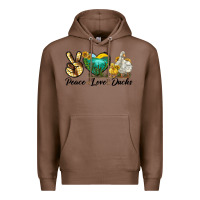 Chestnut Peace Love Ducks Premium Hoodie - LillyAllenDesigns