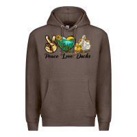 Coffee Peace Love Ducks Premium Hoodie - LillyAllenDesigns