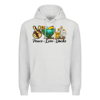 Dove Grey Peace Love Ducks Premium Hoodie - LillyAllenDesigns