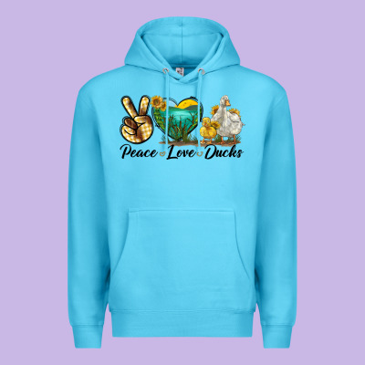 Peace Love Ducks Premium Hoodie Designed By Lillyallendesigns