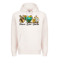 Pale Pink Peace Love Ducks Premium Hoodie - LillyAllenDesigns