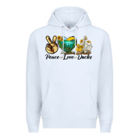 White Peace Love Ducks Premium Hoodie - LillyAllenDesigns