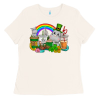 Bone St. Patrick's Hippopotamus coffee cups Ladies Tee - CowGirlArtShop