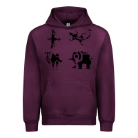 Mauve Wine divine beasts symbols Urban Hoodie - linhVisuals