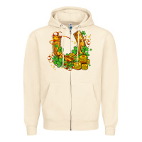 Sandshell horseshoe with shamrocks and coin Zipper Hoodie - AdoDesignShop