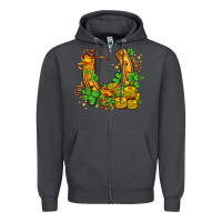Smoke horseshoe with shamrocks and coin Zipper Hoodie - AdoDesignShop