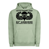 Pigment Oil Green army 82nd airborne Urban Hoodie - linhVisuals