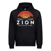 Black retro zion national park us vintage utah adventure hiking Urban Hoodie - linhVisuals