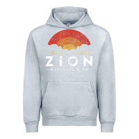 Heather Grey retro zion national park us vintage utah adventure hiking Urban Hoodie - linhVisuals