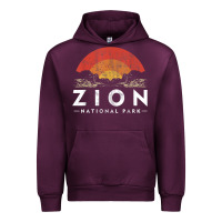Mauve Wine retro zion national park us vintage utah adventure hiking Urban Hoodie - linhVisuals