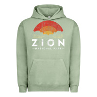 Pigment Oil Green retro zion national park us vintage utah adventure hiking Urban Hoodie - linhVisuals
