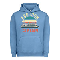 Pigment Pebble Blue pontoon captain vintage boating party funny gift for pontooning lover Urban Hoodie - linhVisuals
