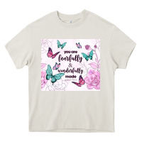 Cream you are fearfully and wonderfully made Heavy Core Tee - TumblerDesignByShophia