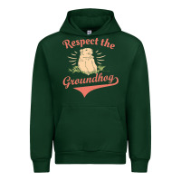 Forest Green respect the groundhog happy groundhog day vintage Urban Hoodie - linhVisuals