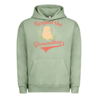 Pigment Oil Green respect the groundhog happy groundhog day vintage Urban Hoodie - linhVisuals