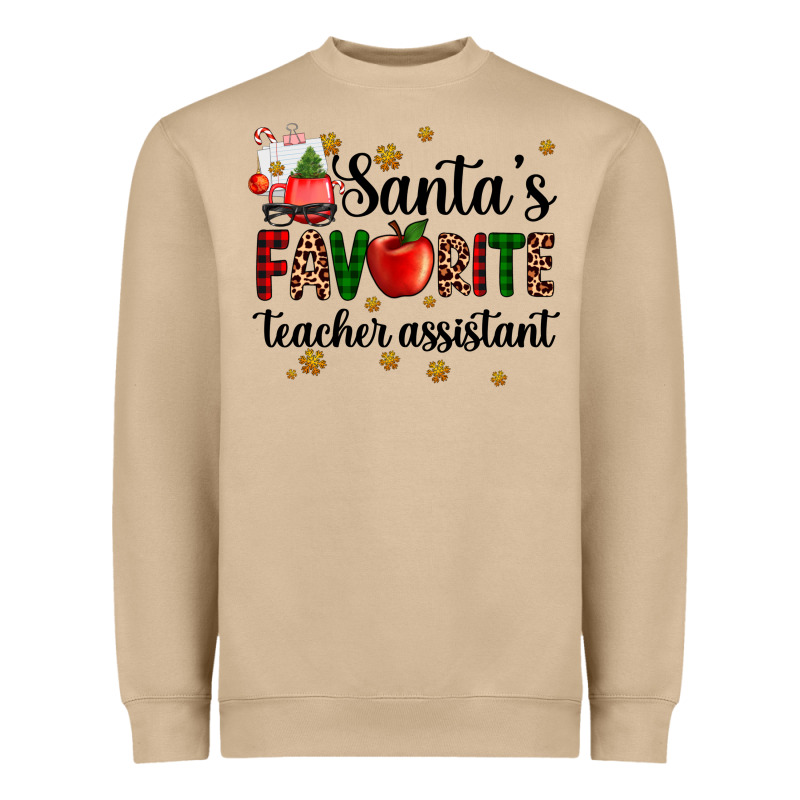 Santa's Favorite Teacher Assistant Heavyweight Sweatshirt by AdoDesignShop | Teevron