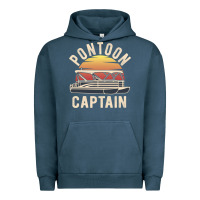 Pigment Midnight Navy retro pontoon captain of the boat funny river cruising gift for pontoo Urban Hoodie - linhVisuals