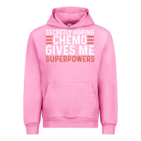 Fuchsia Pink secretly hoping chemo gives me superpowers cancer awareness gifts Urban Hoodie - linhVisuals