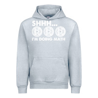 Heather Grey shhh i'm doing math gym funny bodybuilding weightlifting humor quote Urban Hoodie - linhVisuals