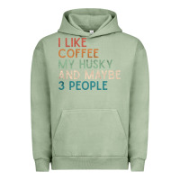 Pigment Oil Green siberian husky dog i like coffee my husky and maybe 3 people vintage d Urban Hoodie - linhVisuals