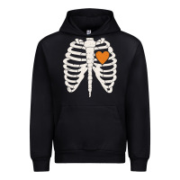 Black skeleton rib case orange pumpkin heart vintage halloween anatomy costu Urban Hoodie - linhVisuals