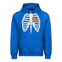 Cobalt skeleton rib case orange pumpkin heart vintage halloween anatomy costu Urban Hoodie - linhVisuals