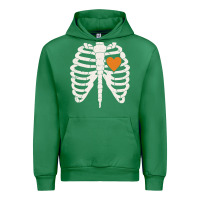 Emerald skeleton rib case orange pumpkin heart vintage halloween anatomy costu Urban Hoodie - linhVisuals