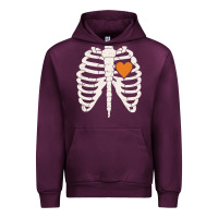 Mauve Wine skeleton rib case orange pumpkin heart vintage halloween anatomy costu Urban Hoodie - linhVisuals