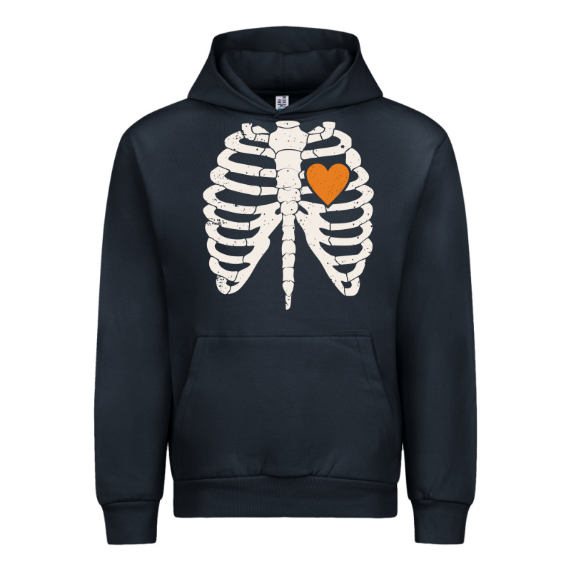 Skeleton Rib Case Orange Pumpkin Heart Vintage Halloween Anatomy Costu Urban Hoodie by linhVisuals | Teevron