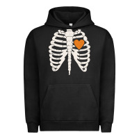 Pigment Black skeleton rib case orange pumpkin heart vintage halloween anatomy costu Urban Hoodie - linhVisuals
