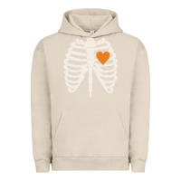 Pigment French Oak skeleton rib case orange pumpkin heart vintage halloween anatomy costu Urban Hoodie - linhVisuals