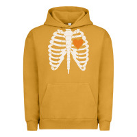 Pigment Peanut Butter skeleton rib case orange pumpkin heart vintage halloween anatomy costu Urban Hoodie - linhVisuals